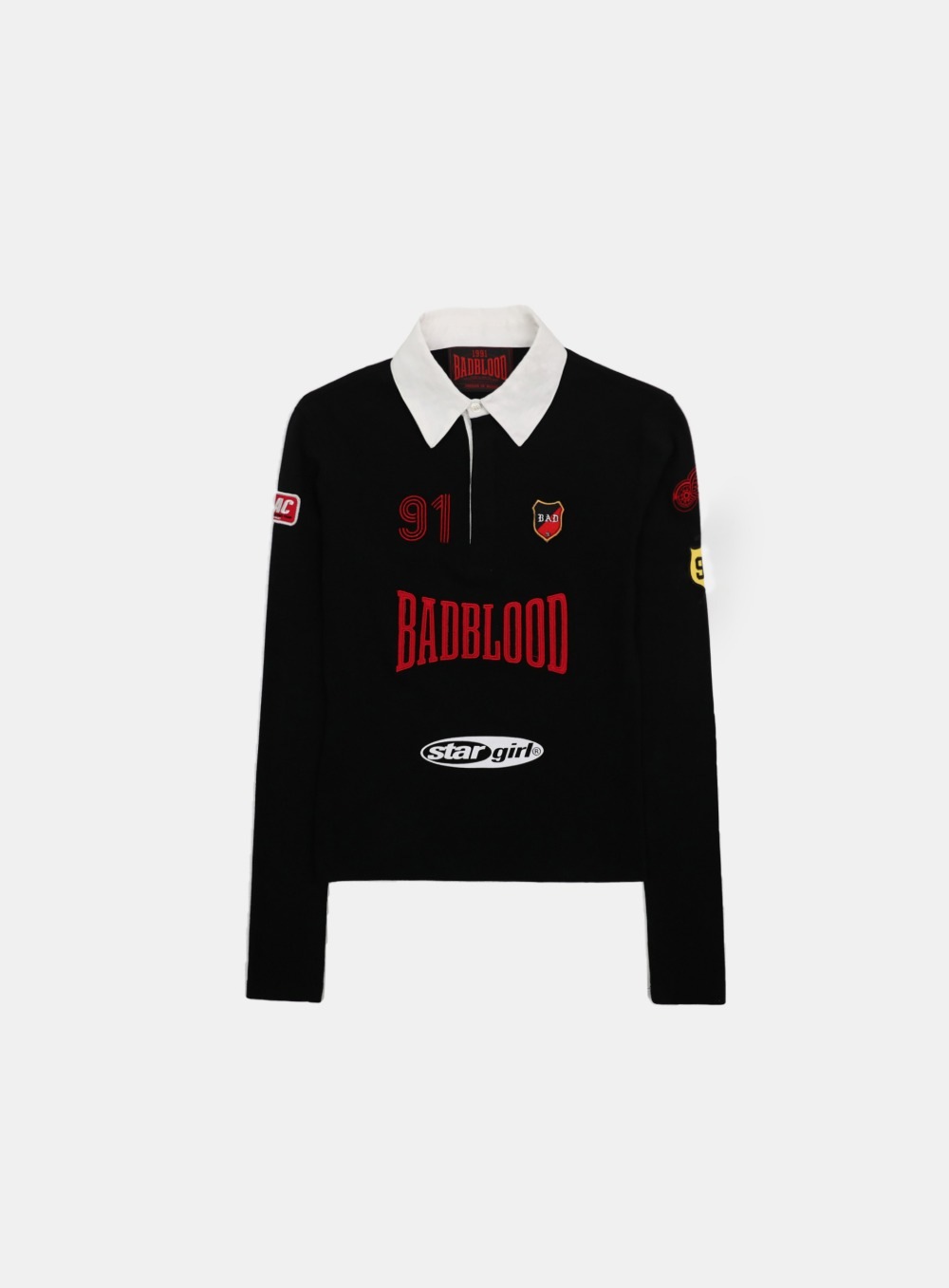 Bad Blood 黒 長袖ポロシャツ 3 Bad Blood 黒 長袖ポロシャツ 3 Bad