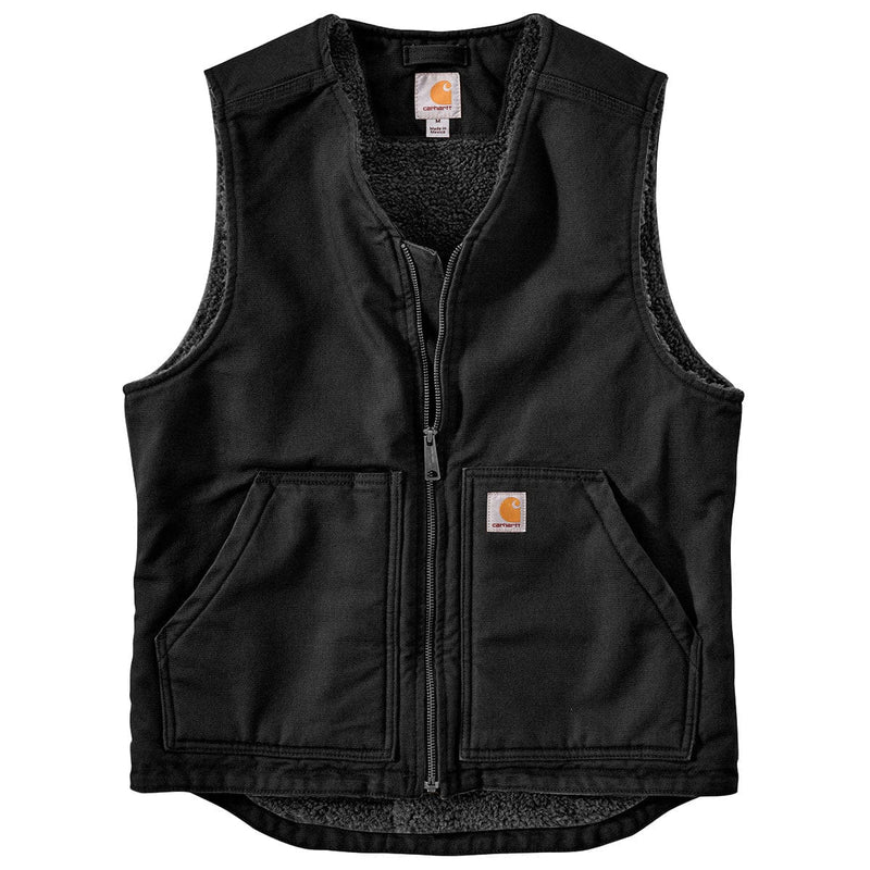 Carhartt 0V394-M Relaxed Fit Washed Duck Sherpa-Lined Vest | Gemplers