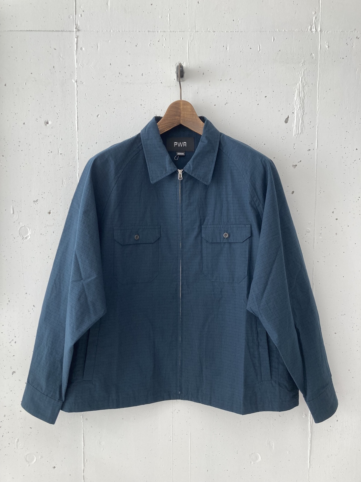 PWA DRY ZIP-UP SWING SHIRT NAVY CHECK,正規取扱い,販売店舗 , 福岡