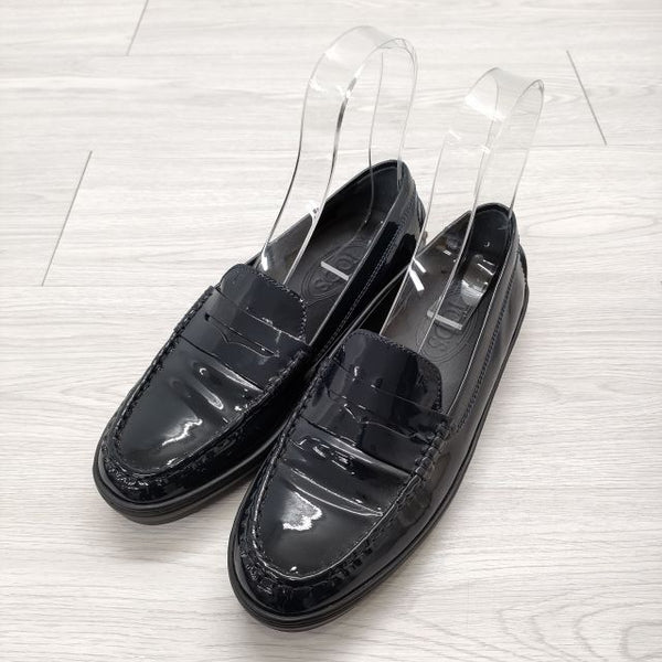 TOD'S エナメル ドライビングシューズ 38 1/2 ローファー 濃紺