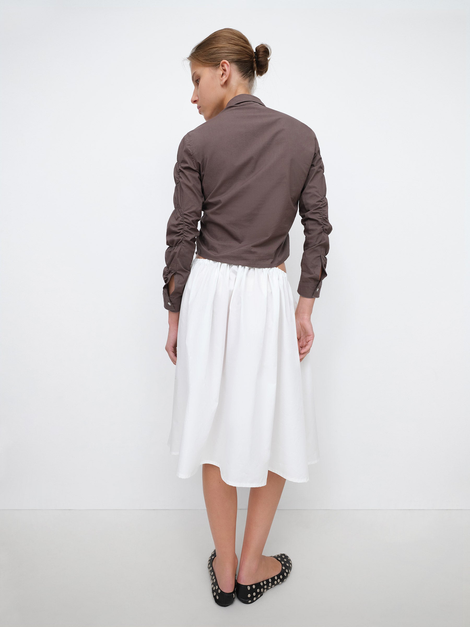 Baggy Midi Skirt White Blue - Bottoms - Gimaguas