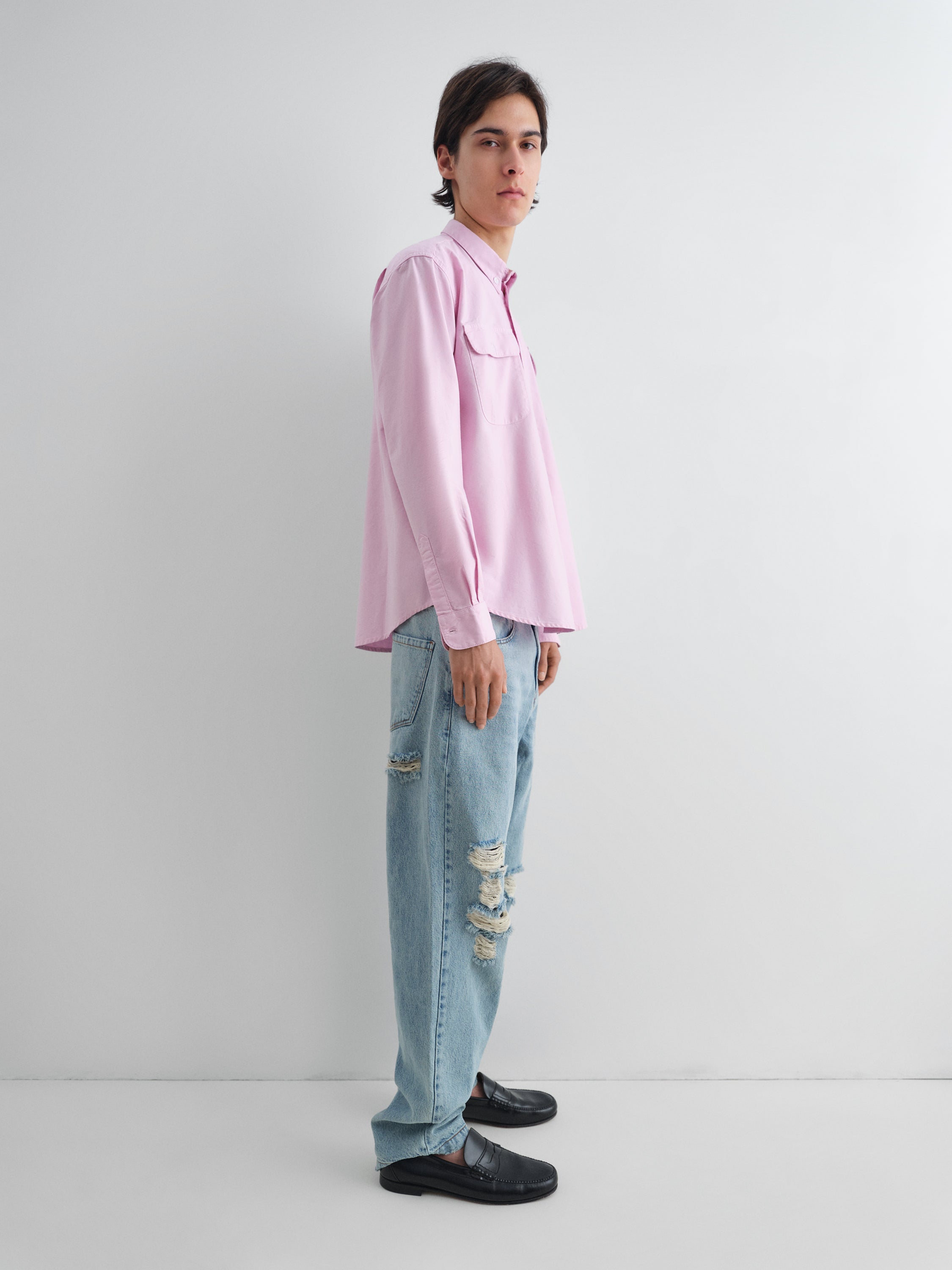 Unisex pink oversized long-sleeve shirt – Gimaguas