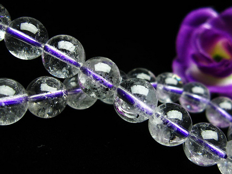 ブルーストロベリークォーツ水晶ブレスレット8mm[T687-337]