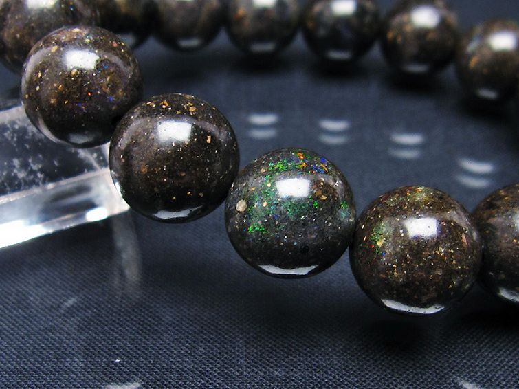 ブラックオパールブレスレット14mm[T249-4136]