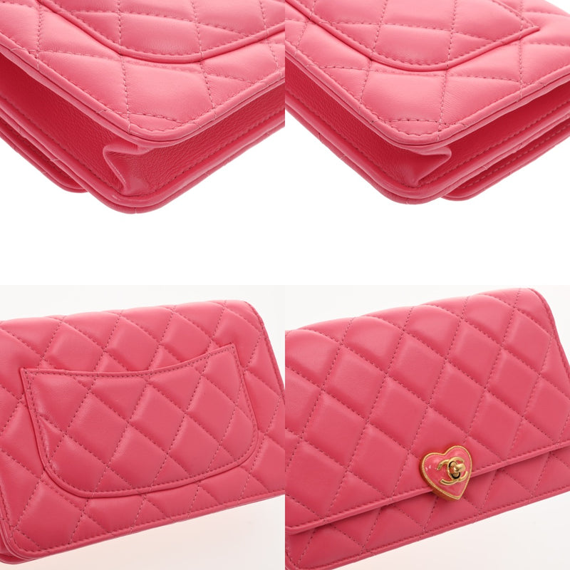 シャネル ハート チェーンウォレット 42976 ピンク レディース