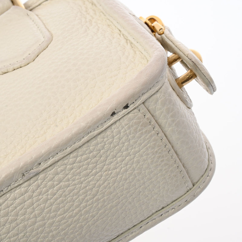 ミュウミュウショルダーバッグ 2WAY ベージュ ゴールド金具 レディース