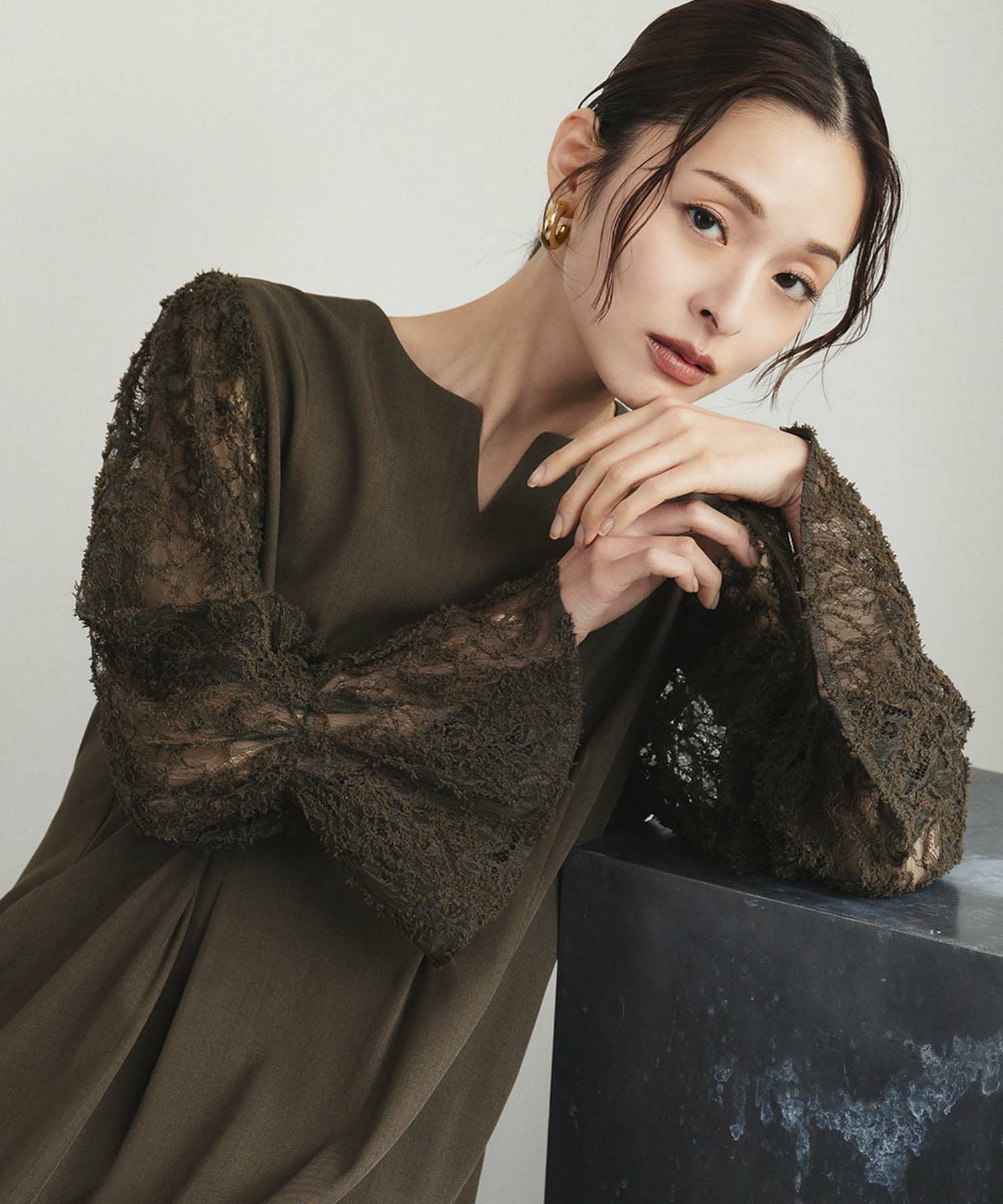 入学式・卒業式・七五三対応 | レーススリーブワンピーススーツ