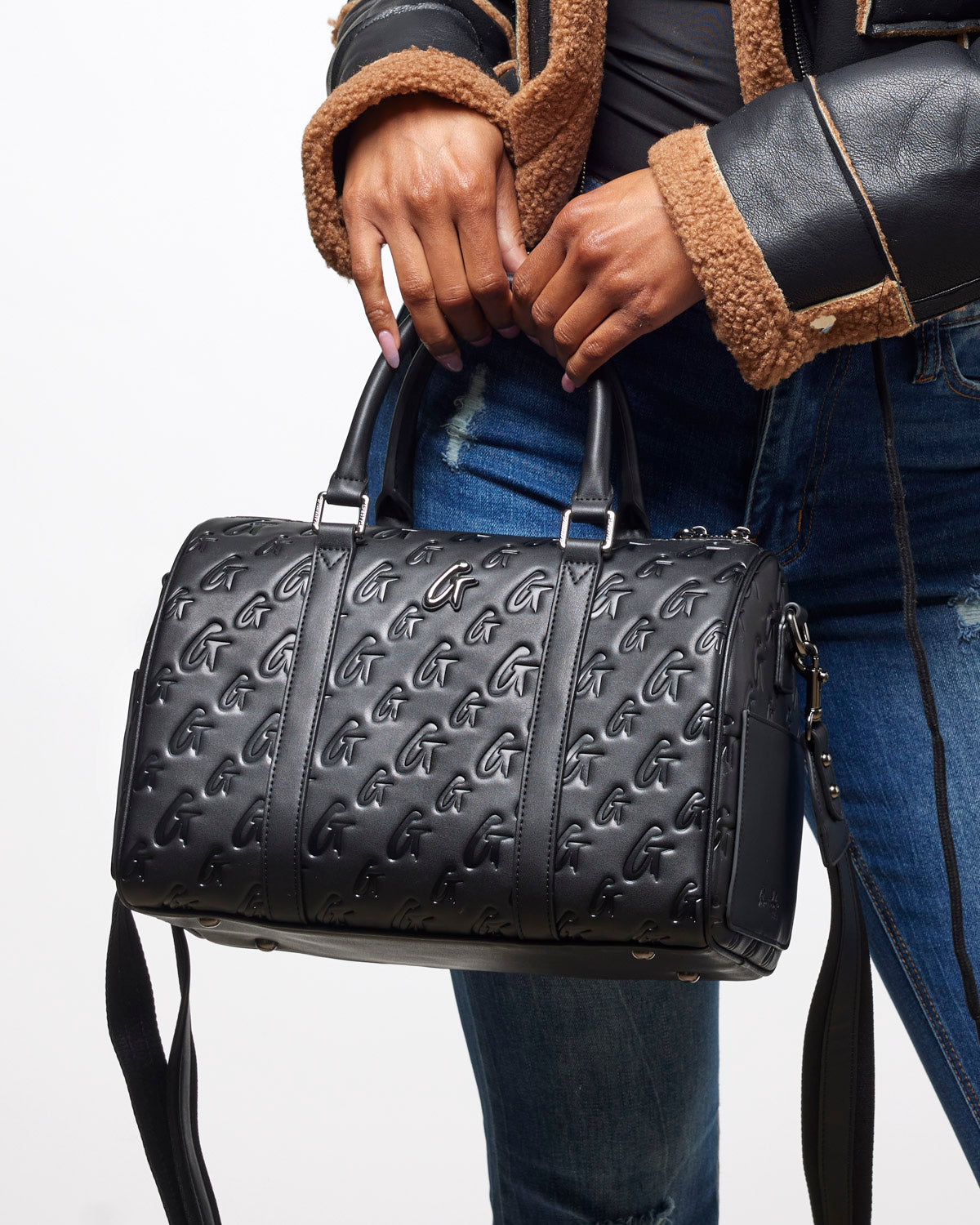 Large Monogram Gal Boston Bag - Black | Signature G Print | Roomy