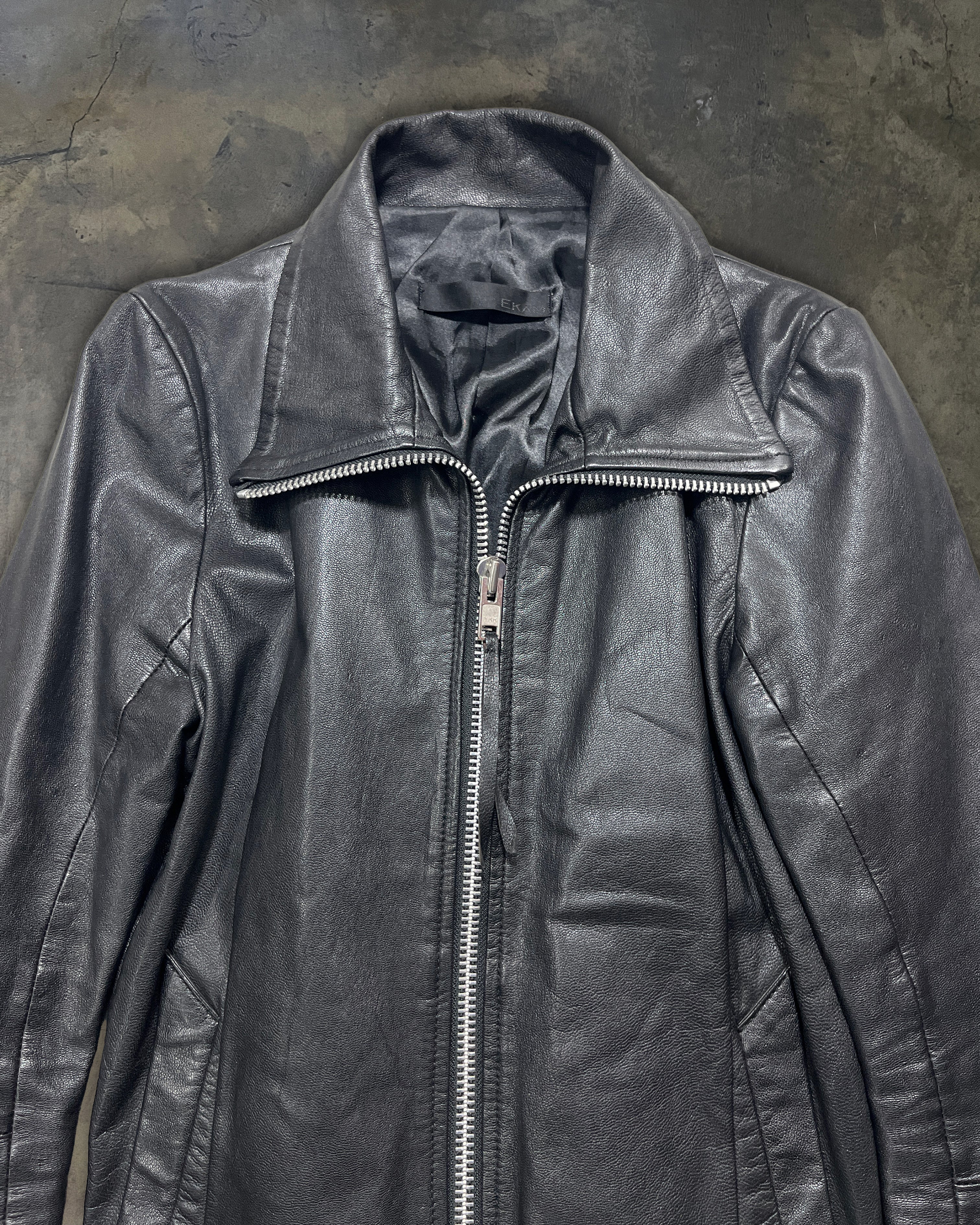 EKAM LAMB LEATHER INTARSIA JACKET – glam archive