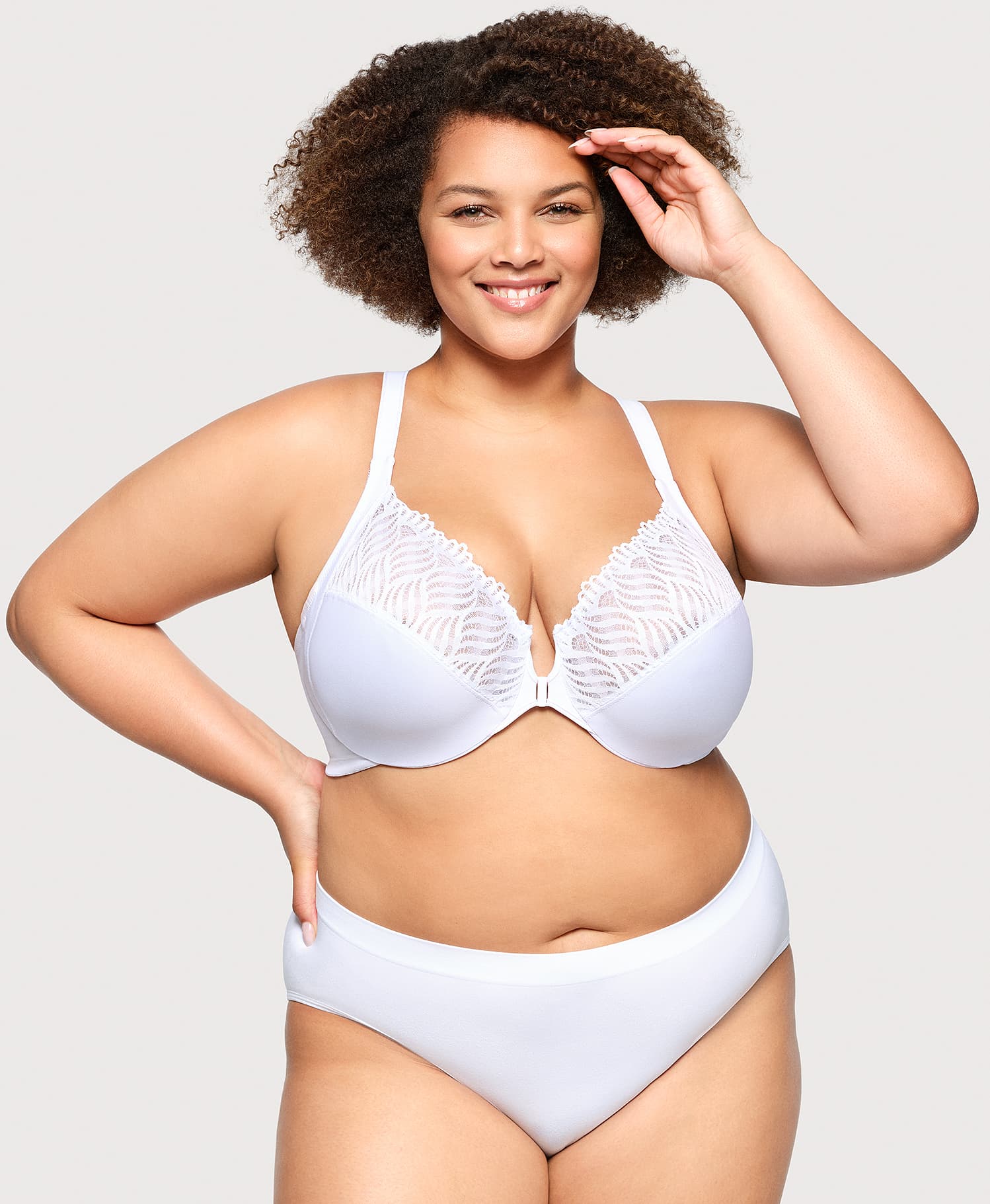 Front-Closure T-Back WonderWire Bra White | Glamorise