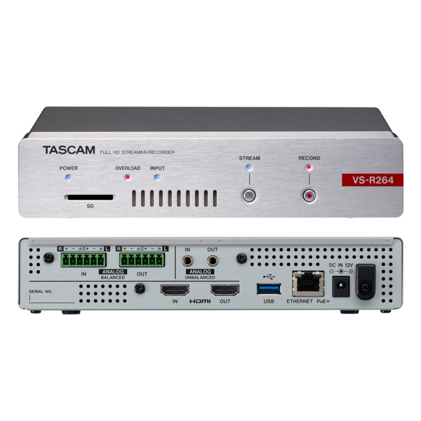 TASCAM VS-R264 FULL HD STREAMER/RECORDER | 株式会社 楽器音響札幌