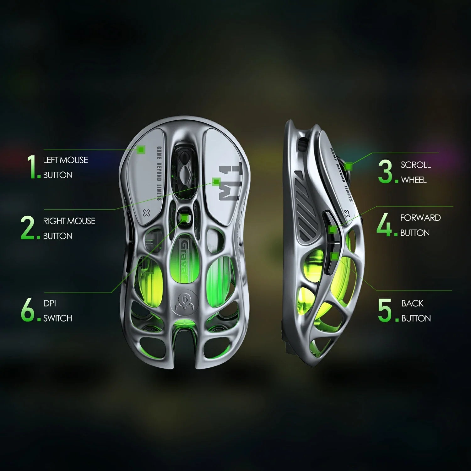 ゲーミングマウス Mercury M1 Pro ガンメタルグレー - GravaStarの高