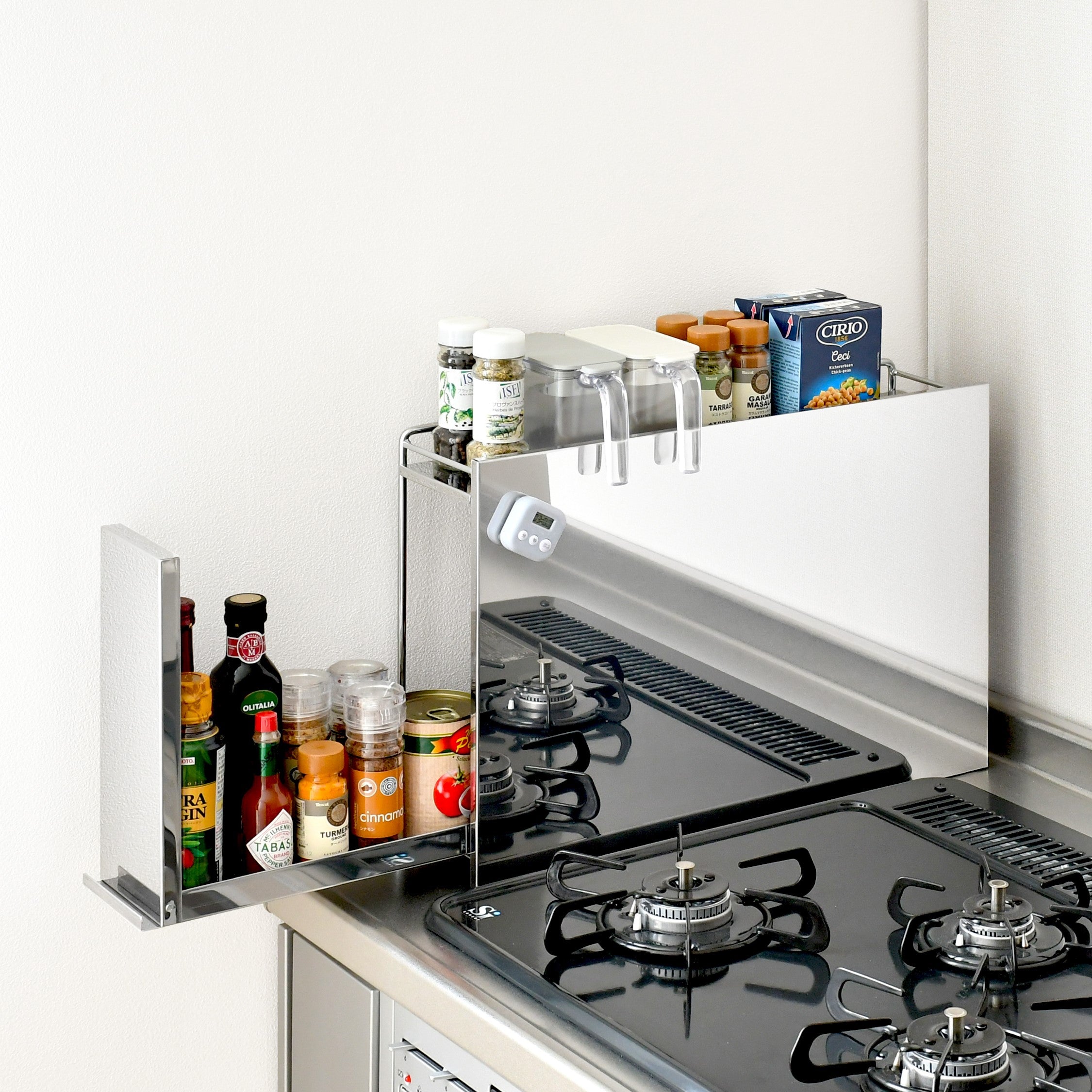 日本製 燕三条 隠せるステンレス調味料ラック 引き出し 大容量