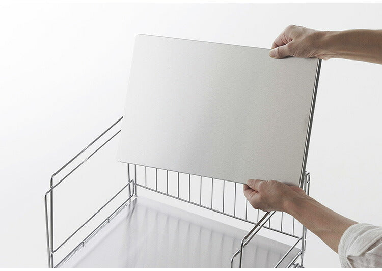 下村企販 日本製 燕三条 ステンレス棚のスタッキングワゴン 2段