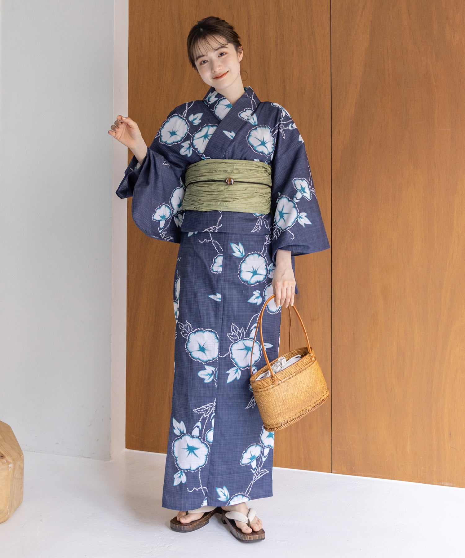 こだわり 浴衣 5点セット (浴衣/帯/下駄/腰紐/着付け冊子) 浴衣