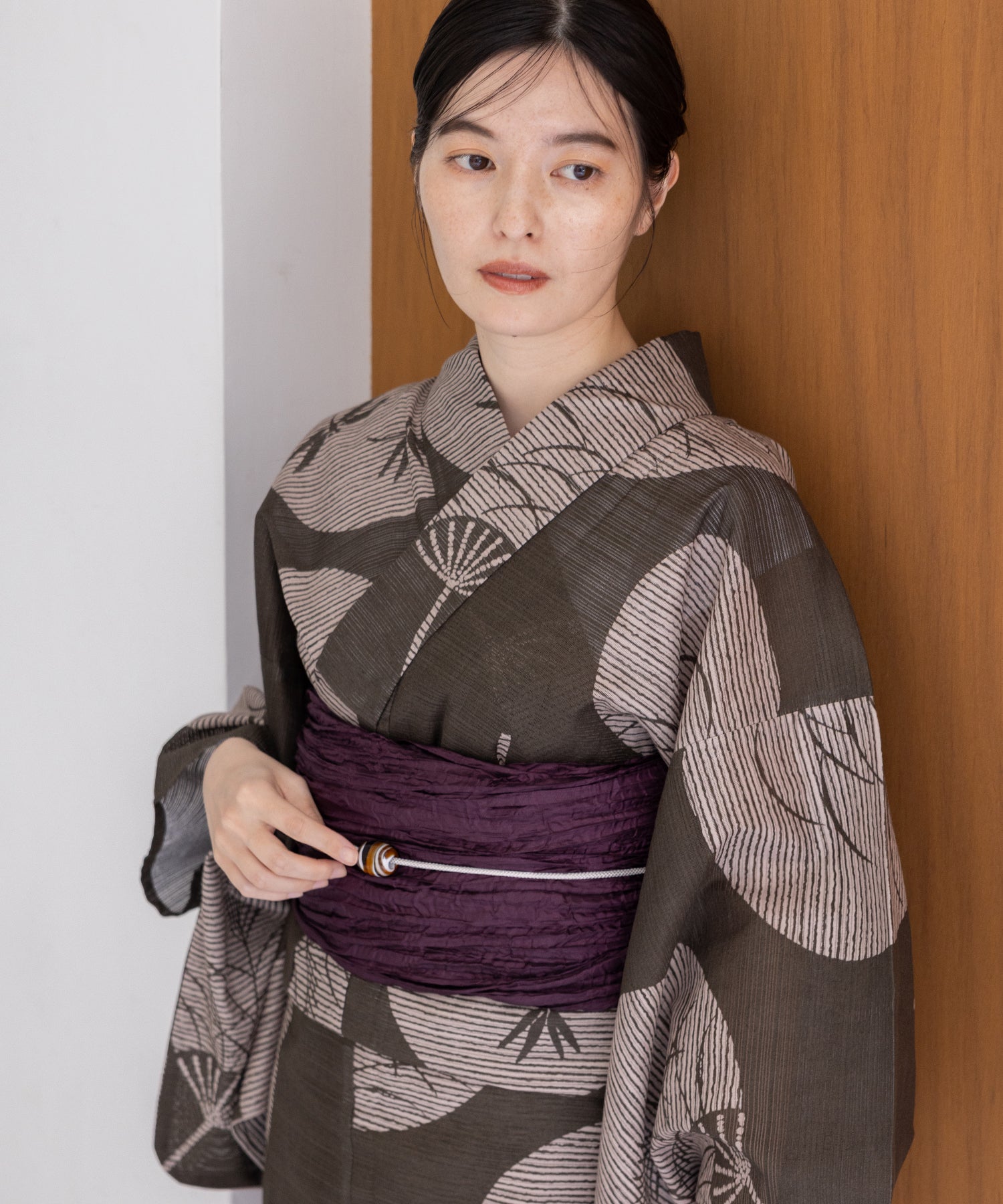 こだわり浴衣5点セット(浴衣/帯/下駄/腰紐/着付け冊子) 綿絽生地 乱絽