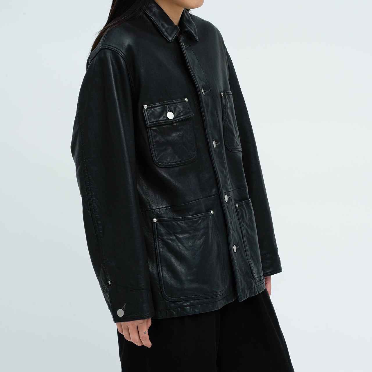 ウィメンズ ウォッシュレザー カバーオール（ラム）_coverall