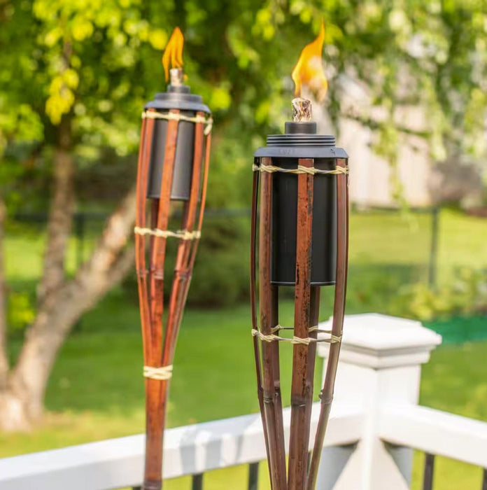 Tiki 57 in. Torch Tahiti Bamboo Brown Torch — Greenwood Plaza