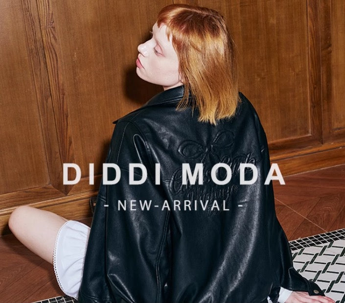 DIDDIMODA リボン刺繍エンボスレザージャケット – 個性的な