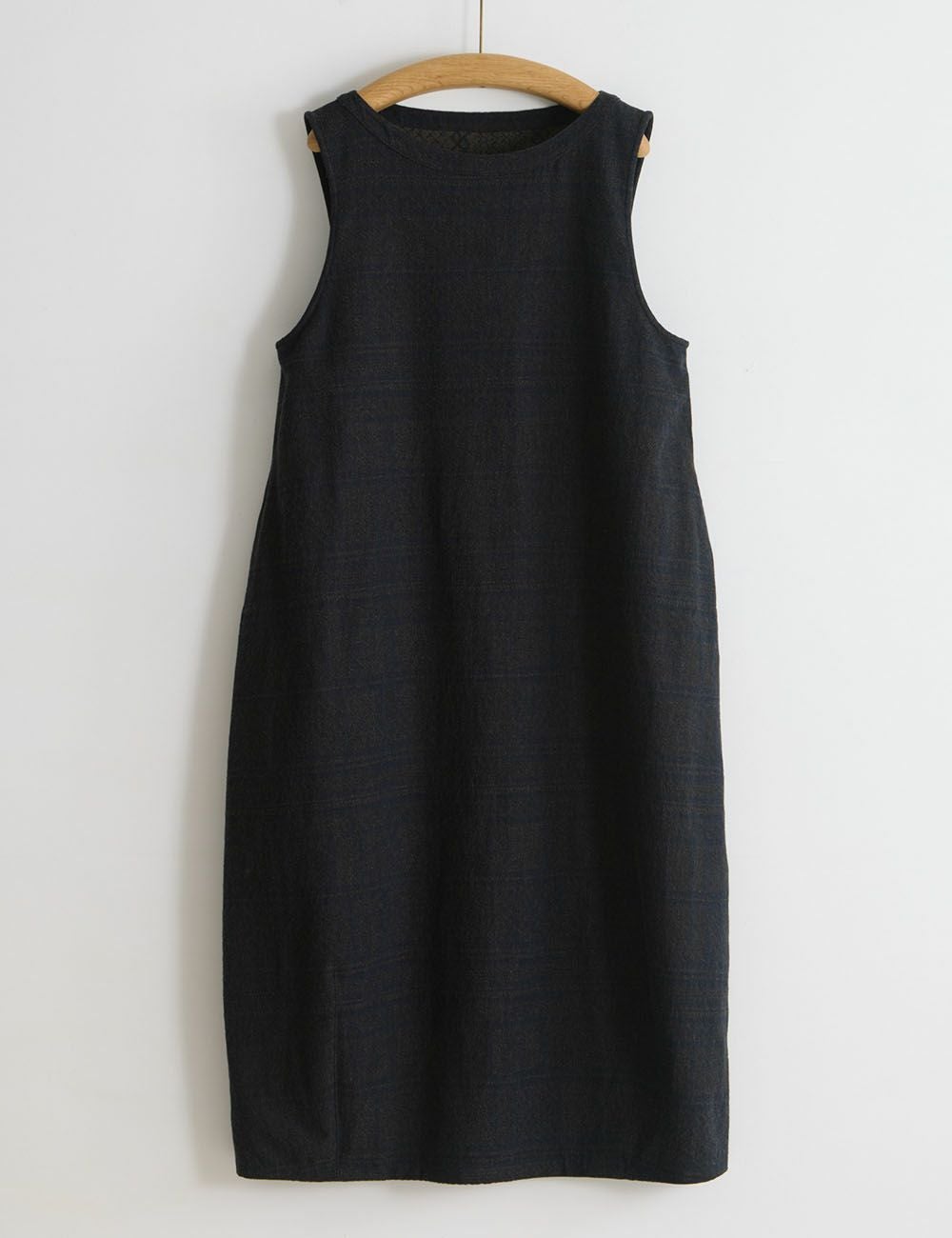 こぎん刺子デニムジャガードジャンパースカート鷺草（さぎそう