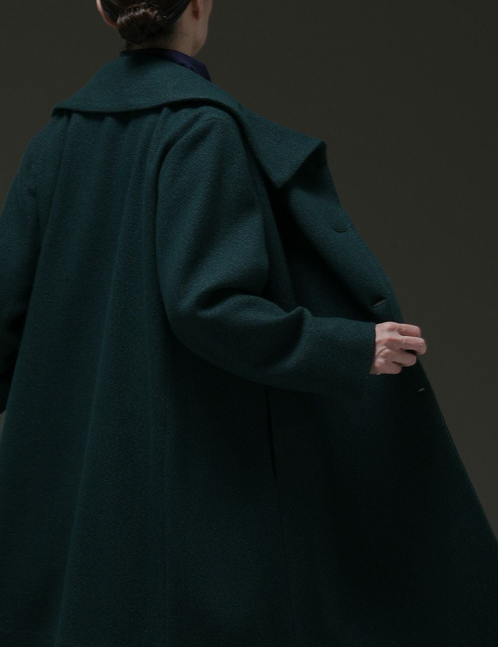 風呂敷包付き】綿ウール撚り杢ななこ織コート七実の木（ななみのき