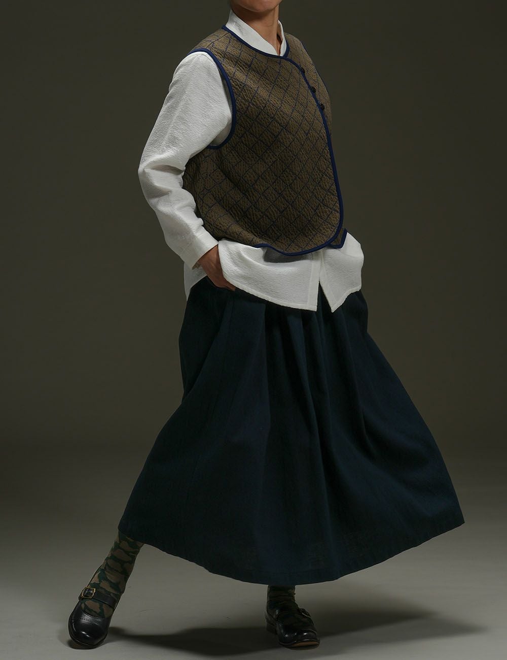 こぎん刺子キルトジャガードベスト小町竹（こまちだけ） | 石見銀山 群