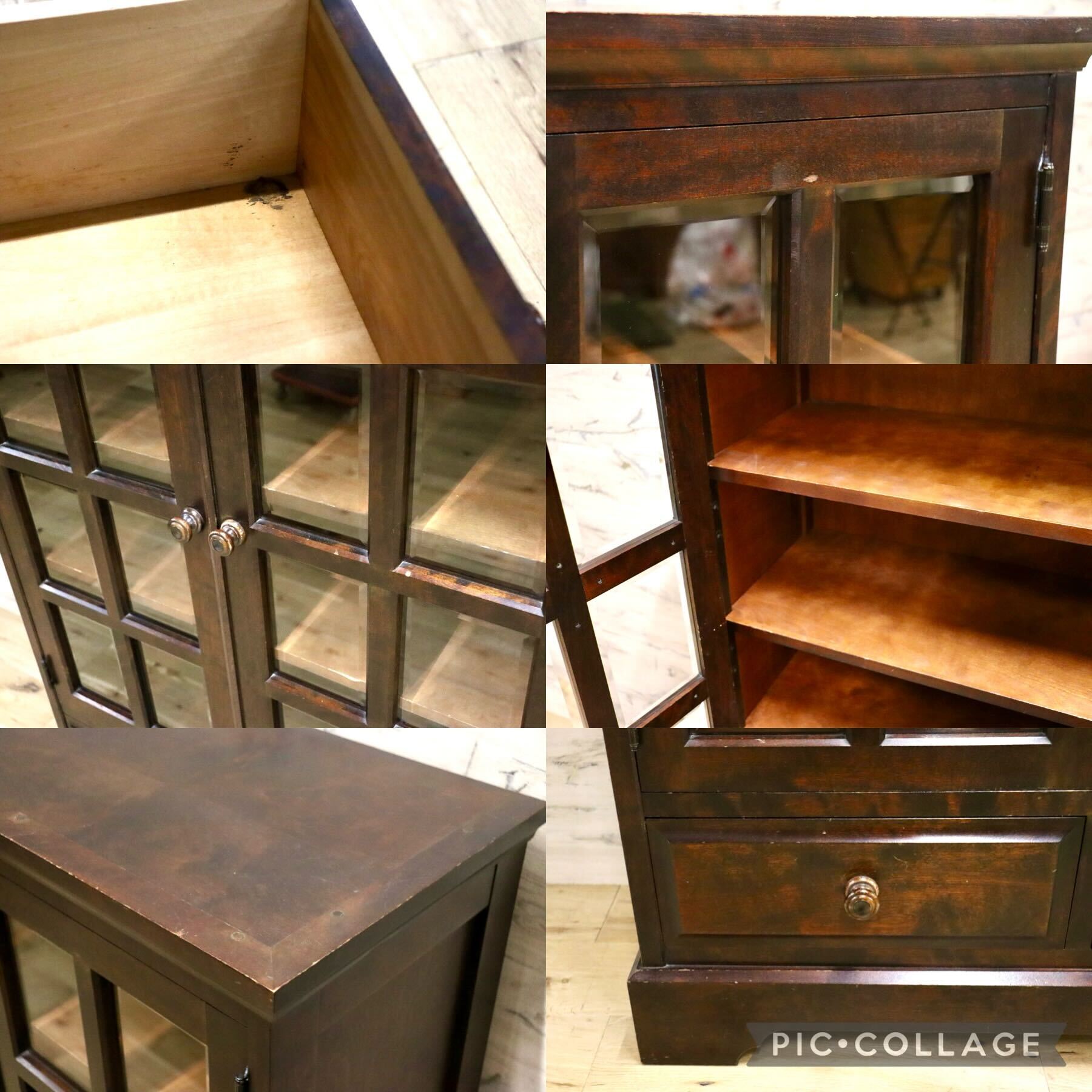 GMGN186B○北海道民芸家具 本棚 書棚 本箱 キャビネット 飾り棚 樺無垢