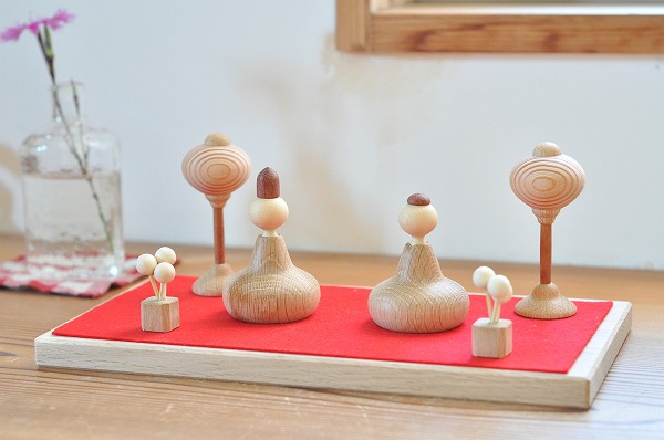 三浦木地 三浦忠司 木の雛人形 ひなセット ・ミニ 木のおもちゃHANA