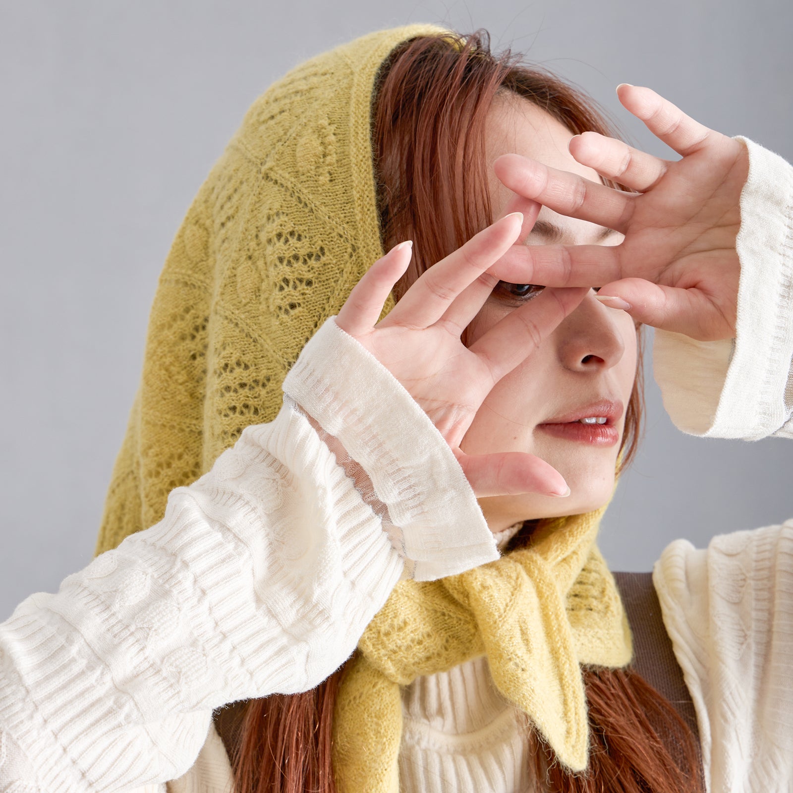 NYG014【NYANDER KNIT/ニャンダーニット】ALPACA CATS CLAW △SHAWL