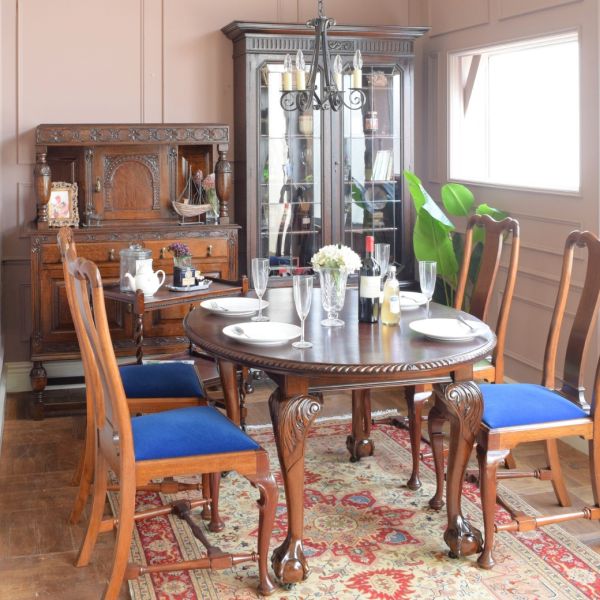 英国アンティークの美しい伸長式テーブル、クイーンアン様式の