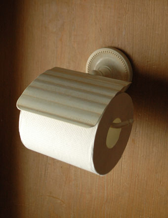 真鍮製 アンティーク風仕上げのペーパーホルダー （ホワイト・デザイン