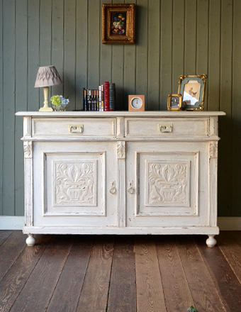 1930年代のアンティーク キャビネット（ホワイト）(d-984-f