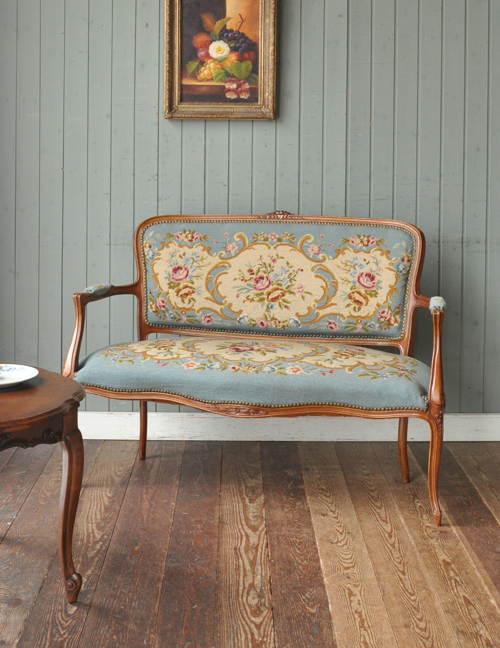 ゴージャスなフランスのアンティークソファ、プチポワンサロンチェア