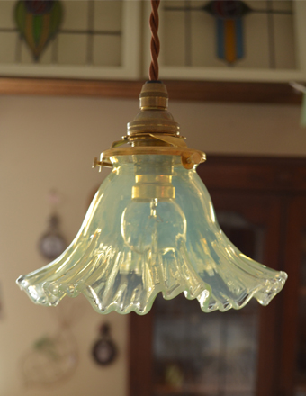 1920年代のアンティーク シェード ペンダントライト（器具セット付き