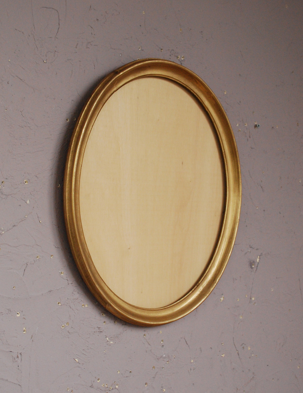 フランスのアンティーク雑貨、ゴールドペイントのオーバルフレーム(m