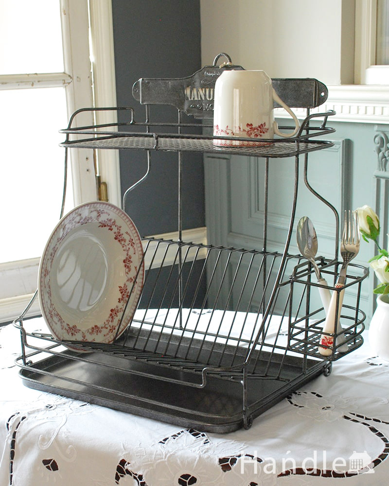 フランス雑貨、コントワール・ド・ファミーユの水切りカゴ（ディッシュ