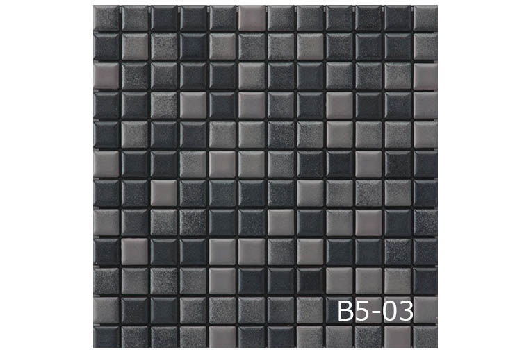 磁器質モザイクタイル Black Five ブラックファイブ [25角]｜タイル