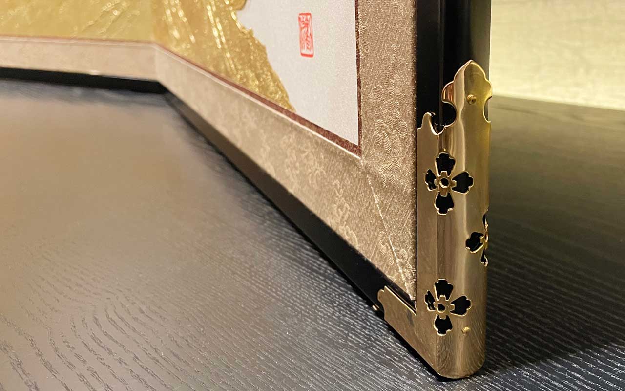 箔一 hakuichi 金箔 金沢箔 金沢 工芸品 利休屏風 寿松(金)