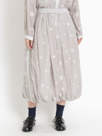 水玉カットジャカード バルーンスカート（フレアスカート）｜KEI