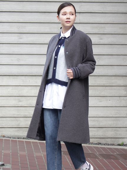 リングツイード ロングスタジャンコート（スタジャン）｜H.A.K（ハク