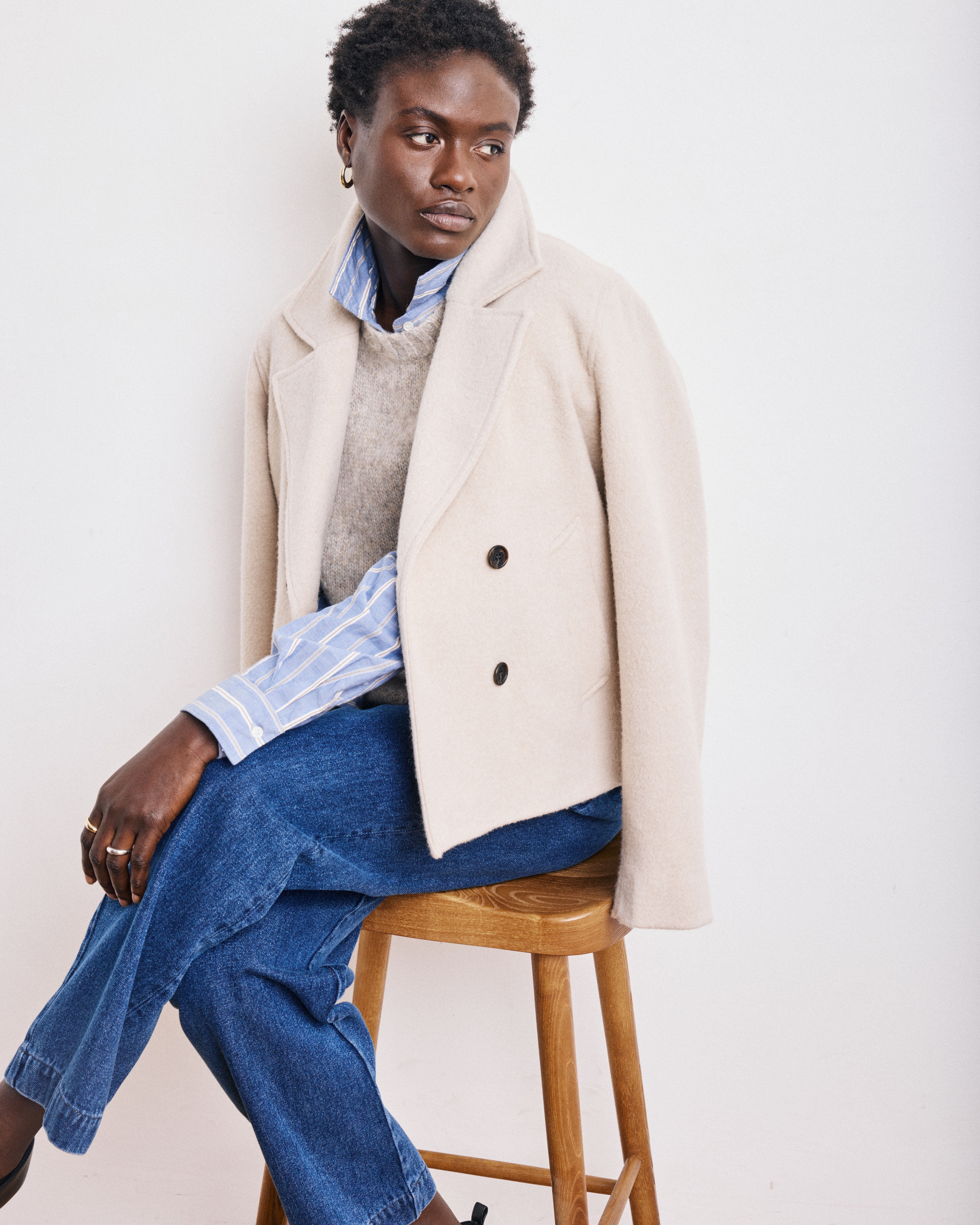 Vega Women's Off-White Wool Jacket BEVB609-01 - Women's Jacket