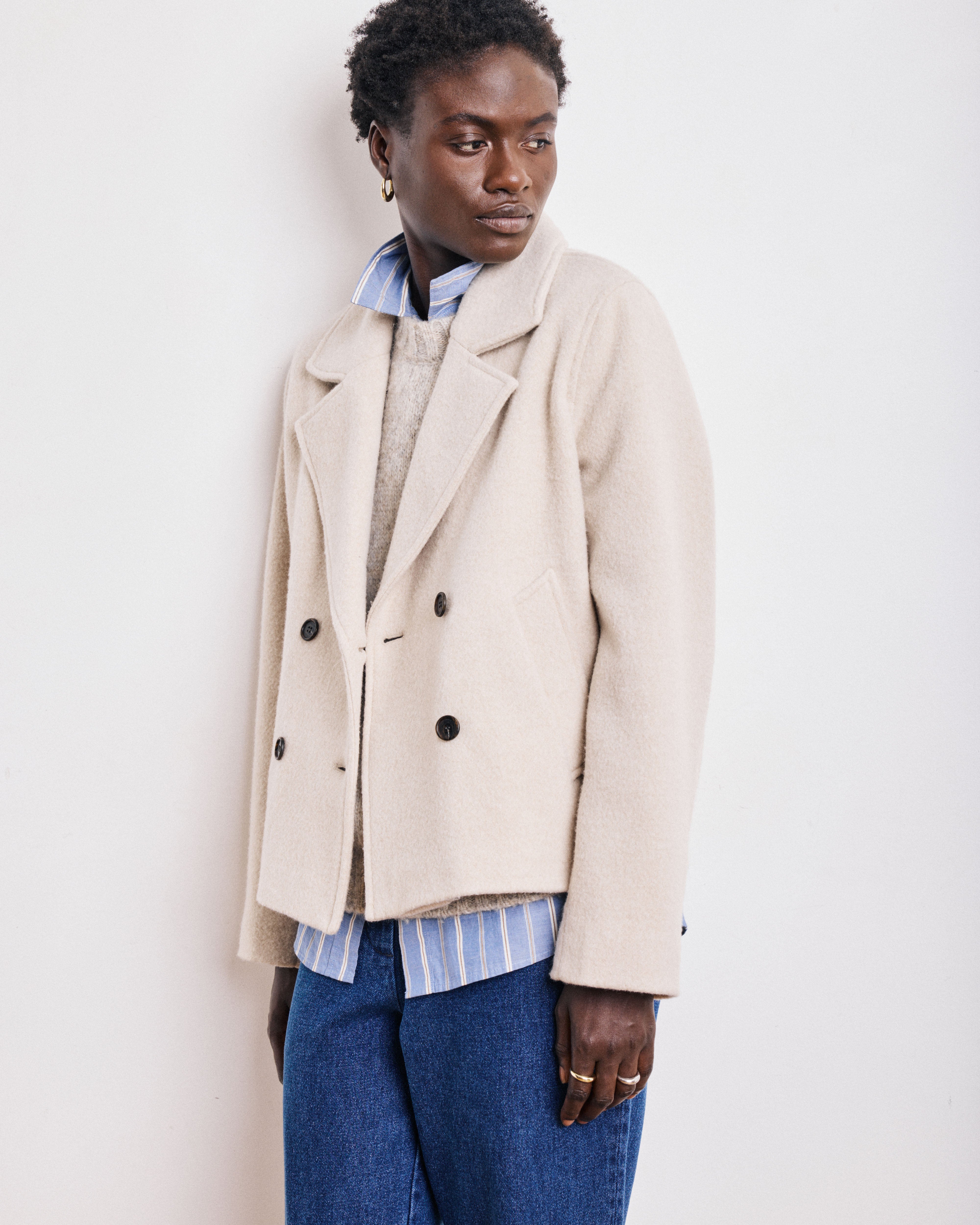 Veste Femme en Laine Ecru Vega BEVB609-01 - Veste Femme - Hartford