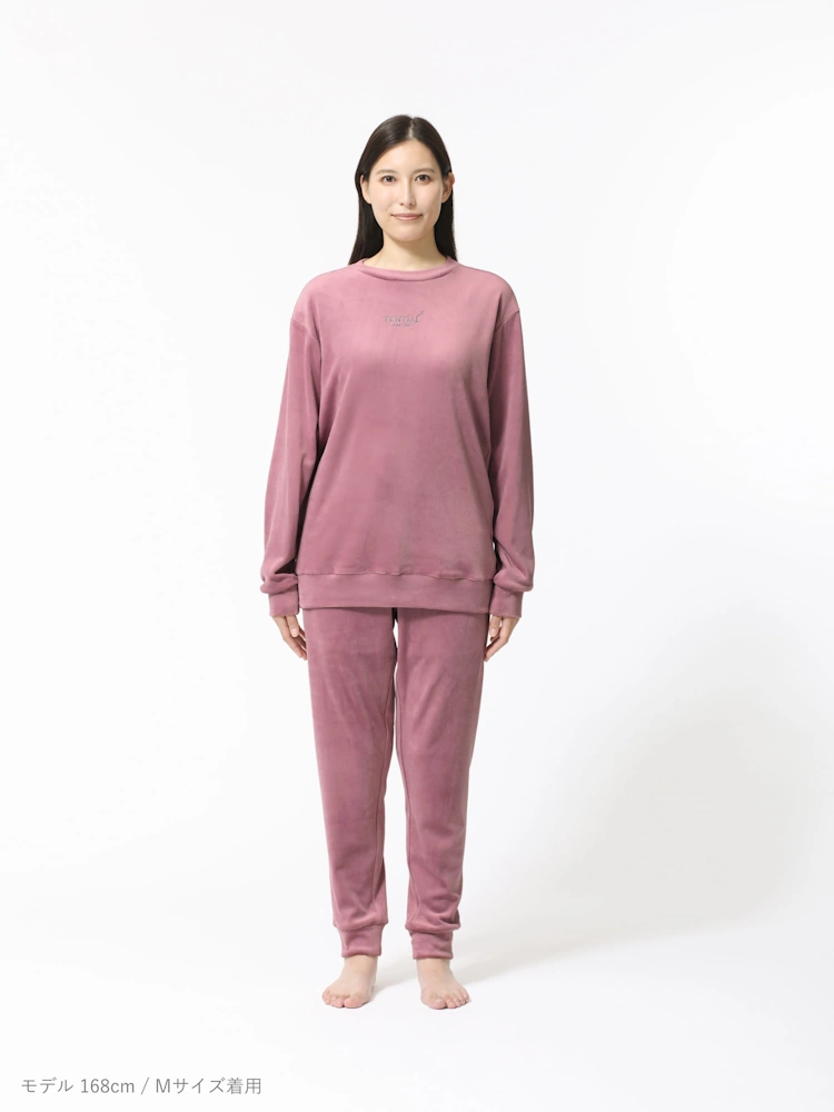 ピンク 【テンシャル】BAKUNE Velour Long Sleeve Long Pants Unisex