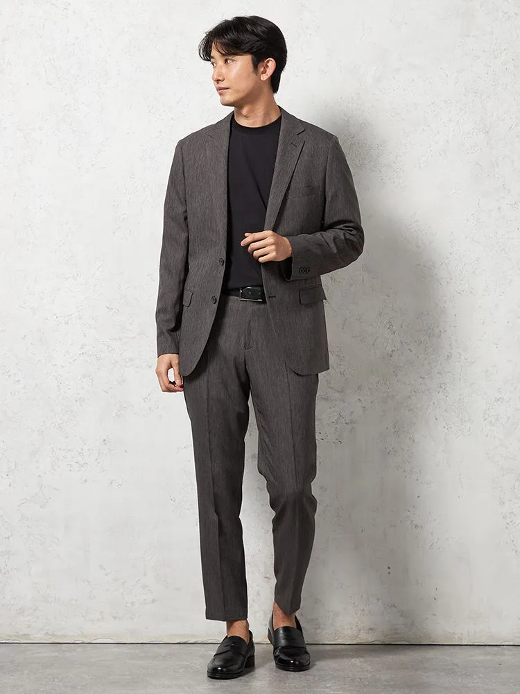 デニム調 セットアップスーツ【WEB限定】上下ウォッシャブル ブラック