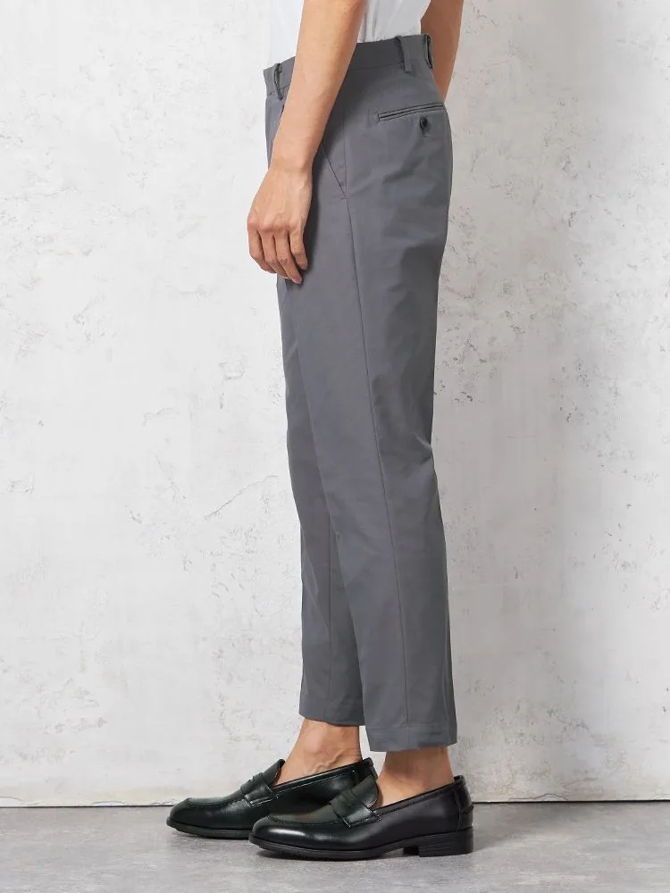 C．グレー 【サスビズxRENU】パンツ チノパン ワンタック 軽量 防