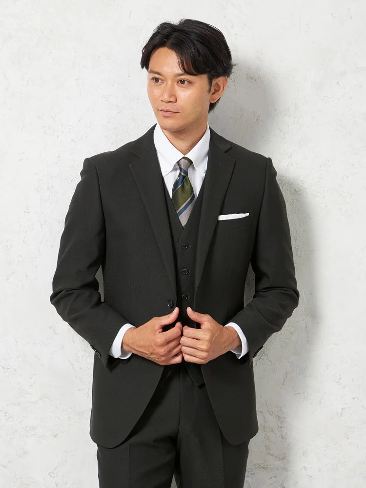 スリーピーススーツ 2つボタン【WEB限定】上下ウォッシャブル 小柄