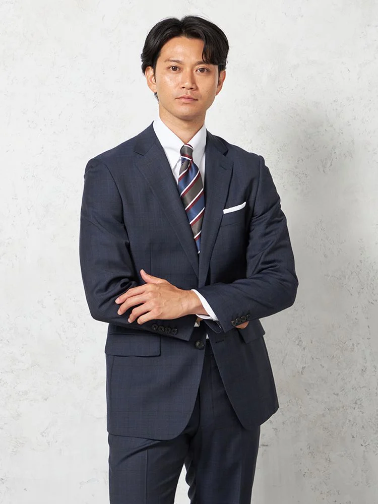 ウール100%】スーツ 2つボタン イタリア製高級生地使用(ゼニア