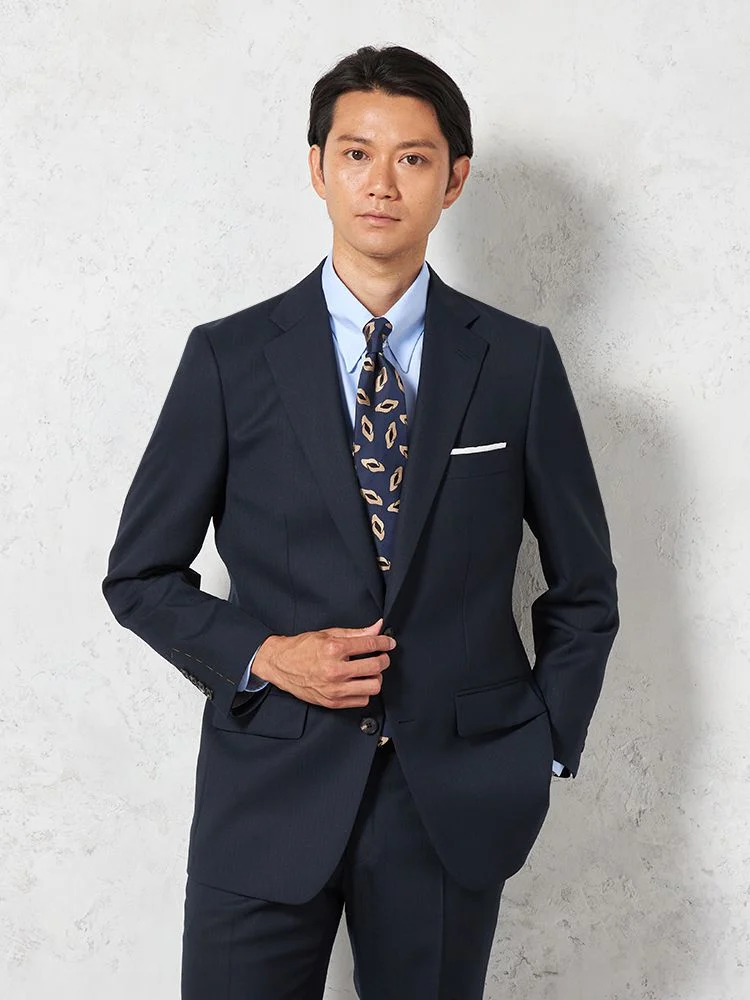 ウール100%】スーツ 2つボタン 英国製素材【JOHN FOSTER】 シャドウ