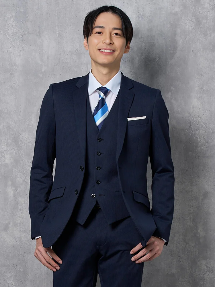 上下ウォッシャブル】スリーピーススーツ 2つボタン 脚長シルエット