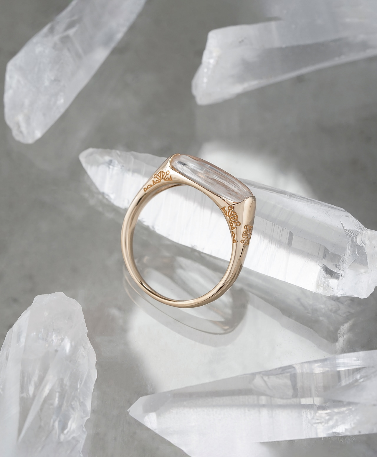 Lemurianseed quartz crystalize ring /レムリアンシードクォーツ